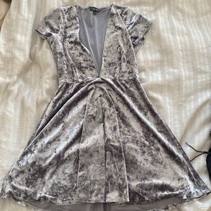Urban outfitters silver velvet mini dress